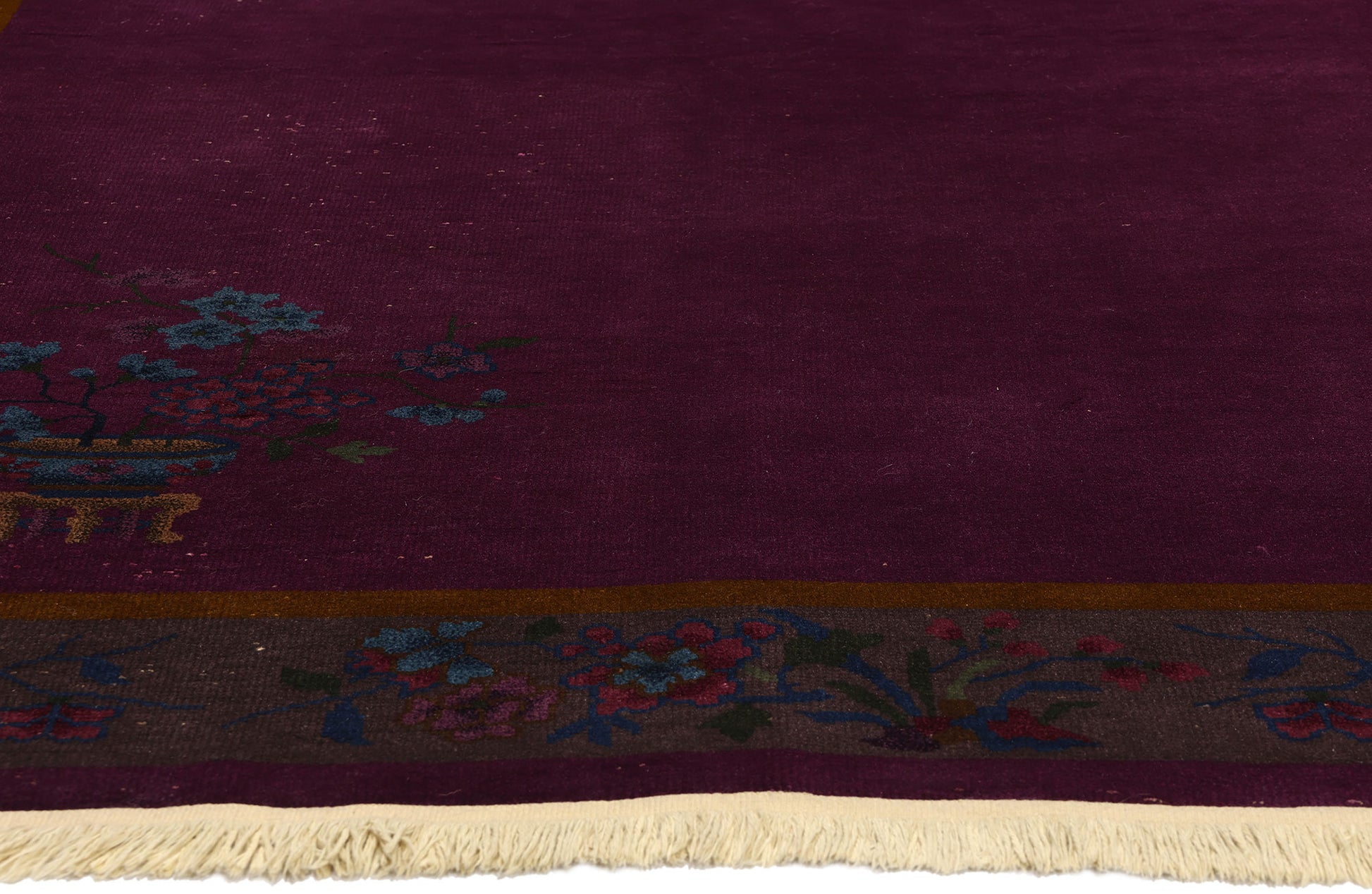 5 x 8 Antique Purple Chinese Art Deco Rug 78725