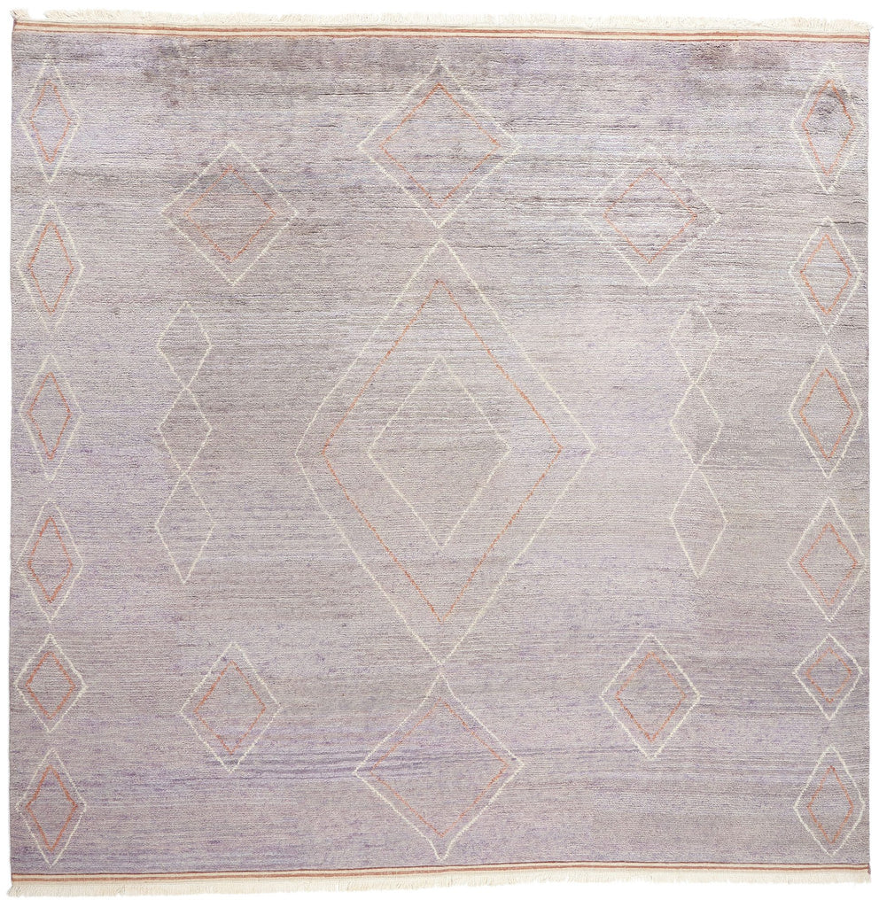 12 x 12 Modern Tribal Purple Square Moroccan Rug 31300