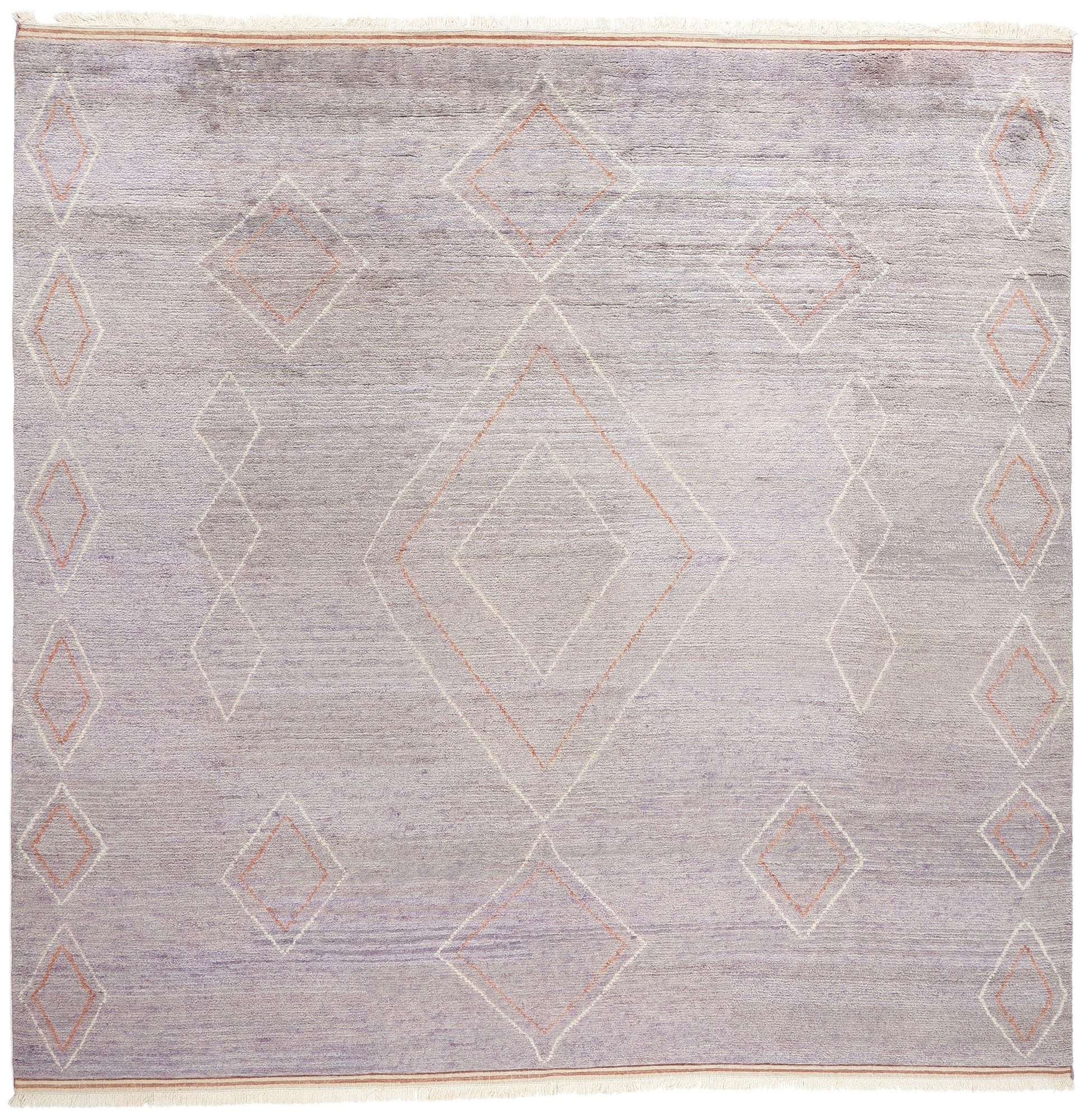 12 x 12 Modern Tribal Purple Square Moroccan Rug 31300