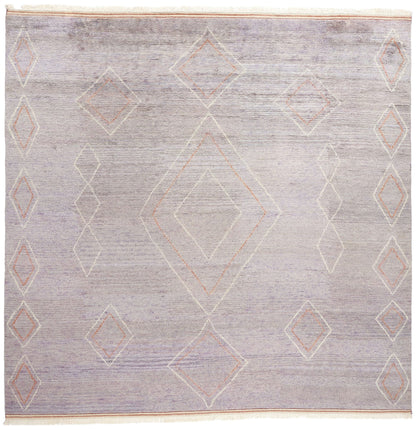 12 x 12 Modern Tribal Purple Square Moroccan Rug 31300