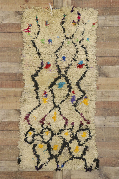 3 x 6 Vintage Boucherouite Moroccan Rug 21594
