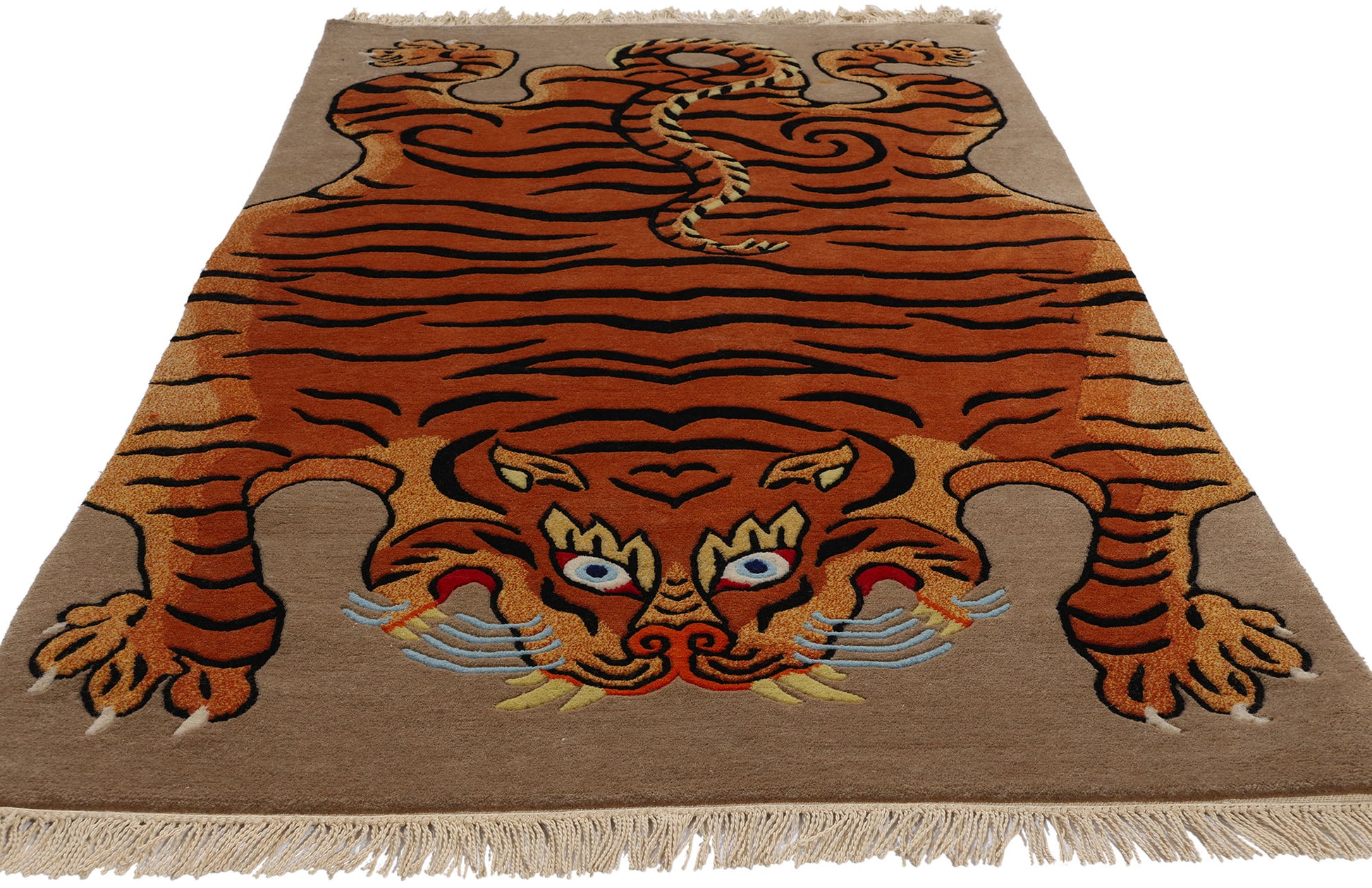 3 x 6 Vintage Tibetan Tiger Rug 78740