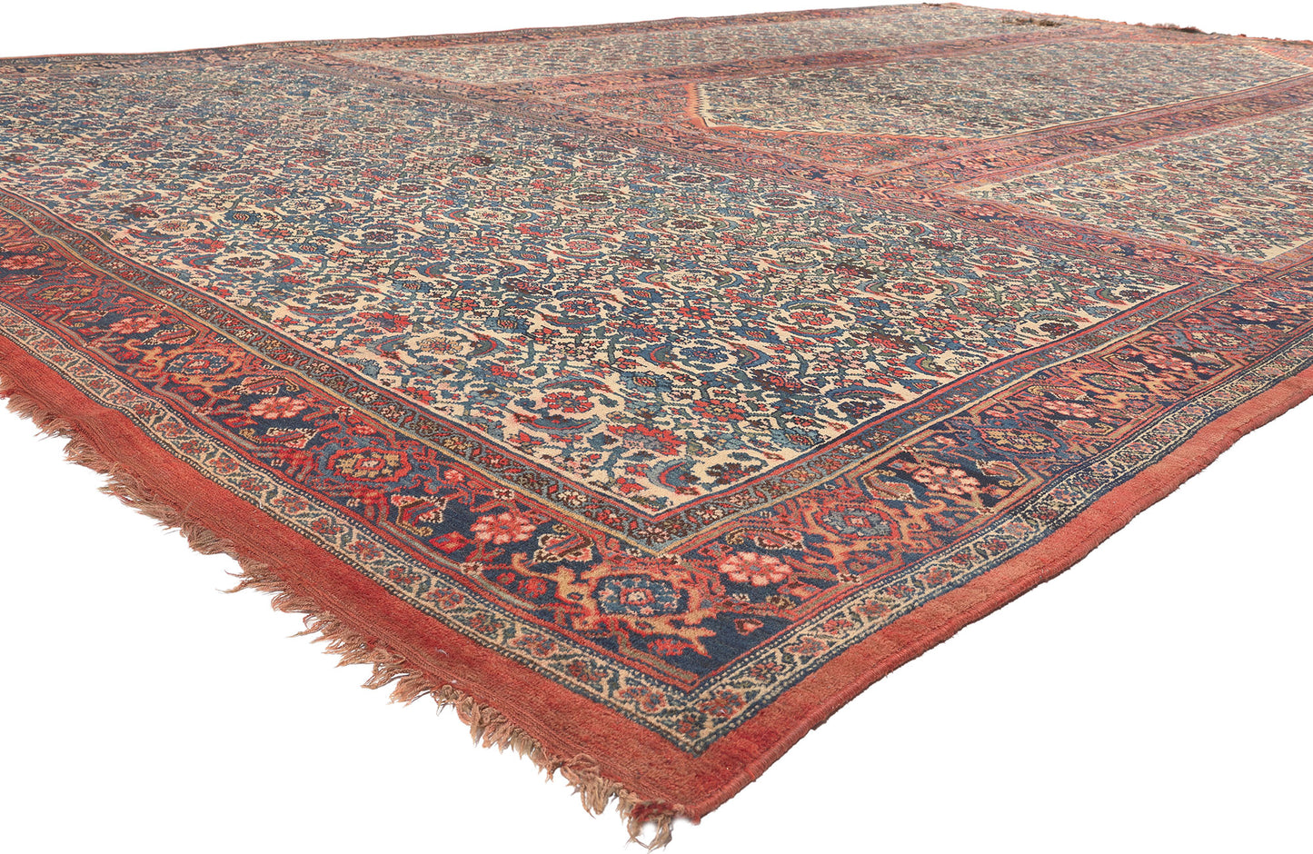 11 x 18 Antique Persian Bijar Triclinium Rug 78659