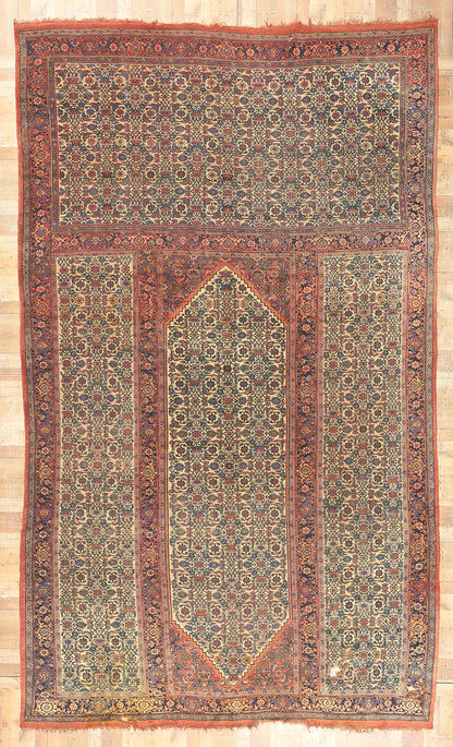11 x 18 Antique Persian Bijar Triclinium Rug 78659