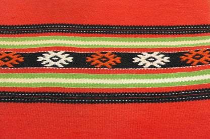 1 x 4 Vintage Red Greek Kilim Rug 78799