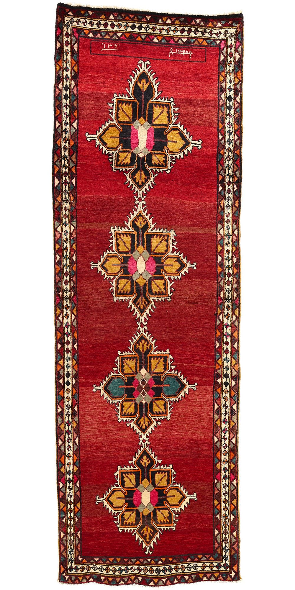 4 x 12 Vintage Red Persian Khorassan Rug 76481