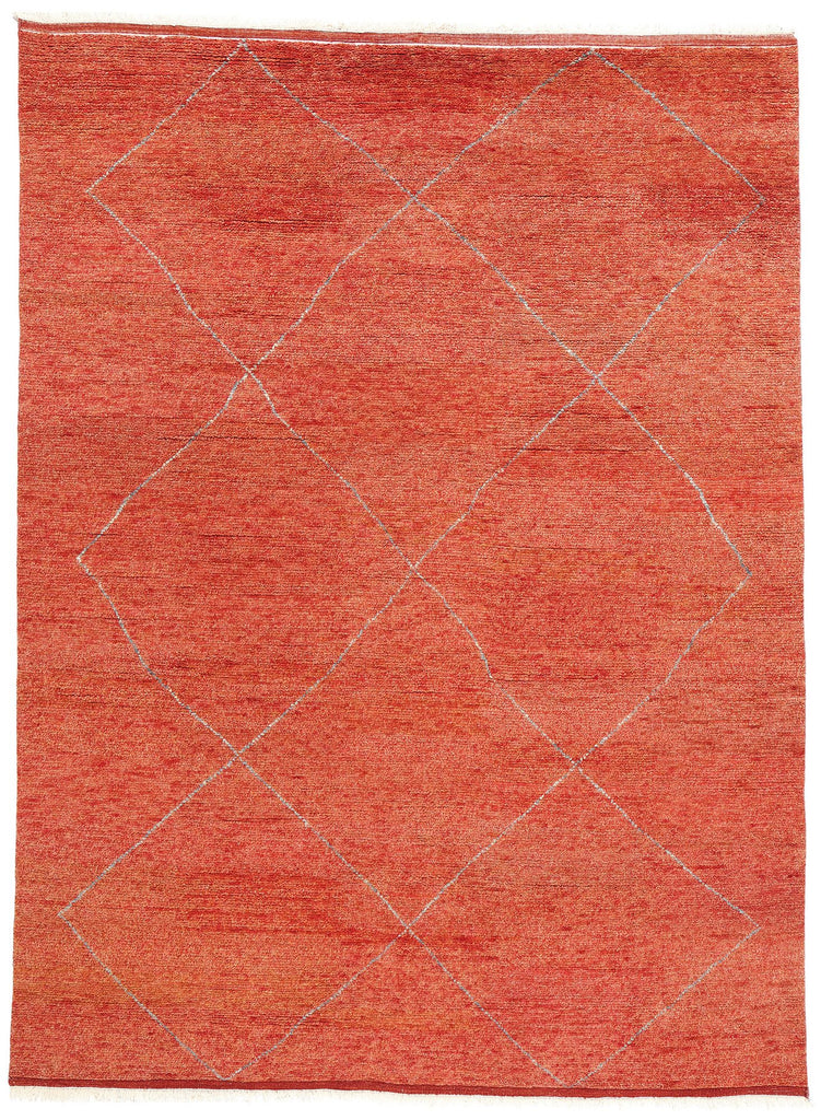 9 x 12 Modern Red Moroccan Rug 31266