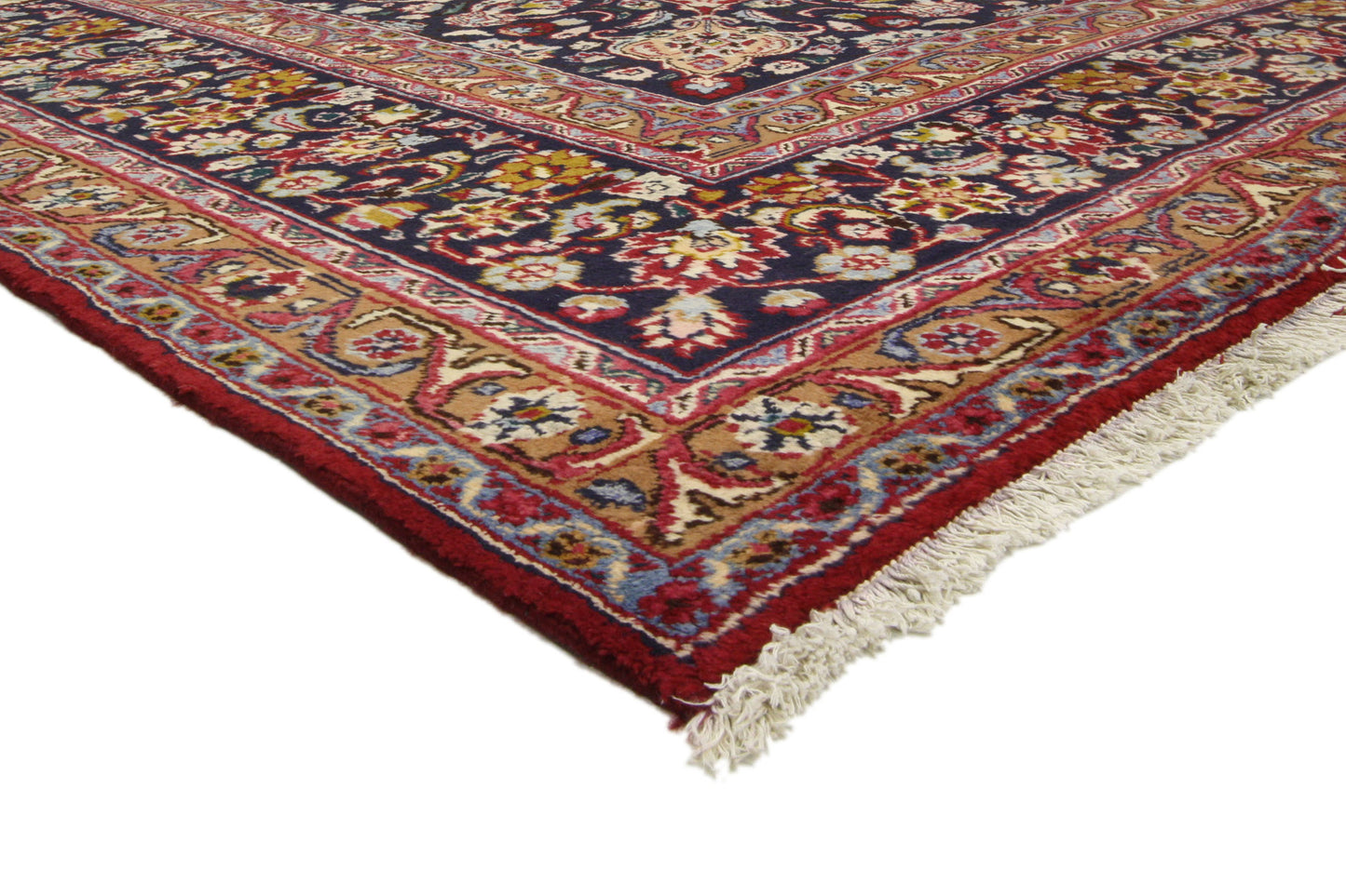 10 x 13 Vintage Red Persian Mashhad Rug 74946