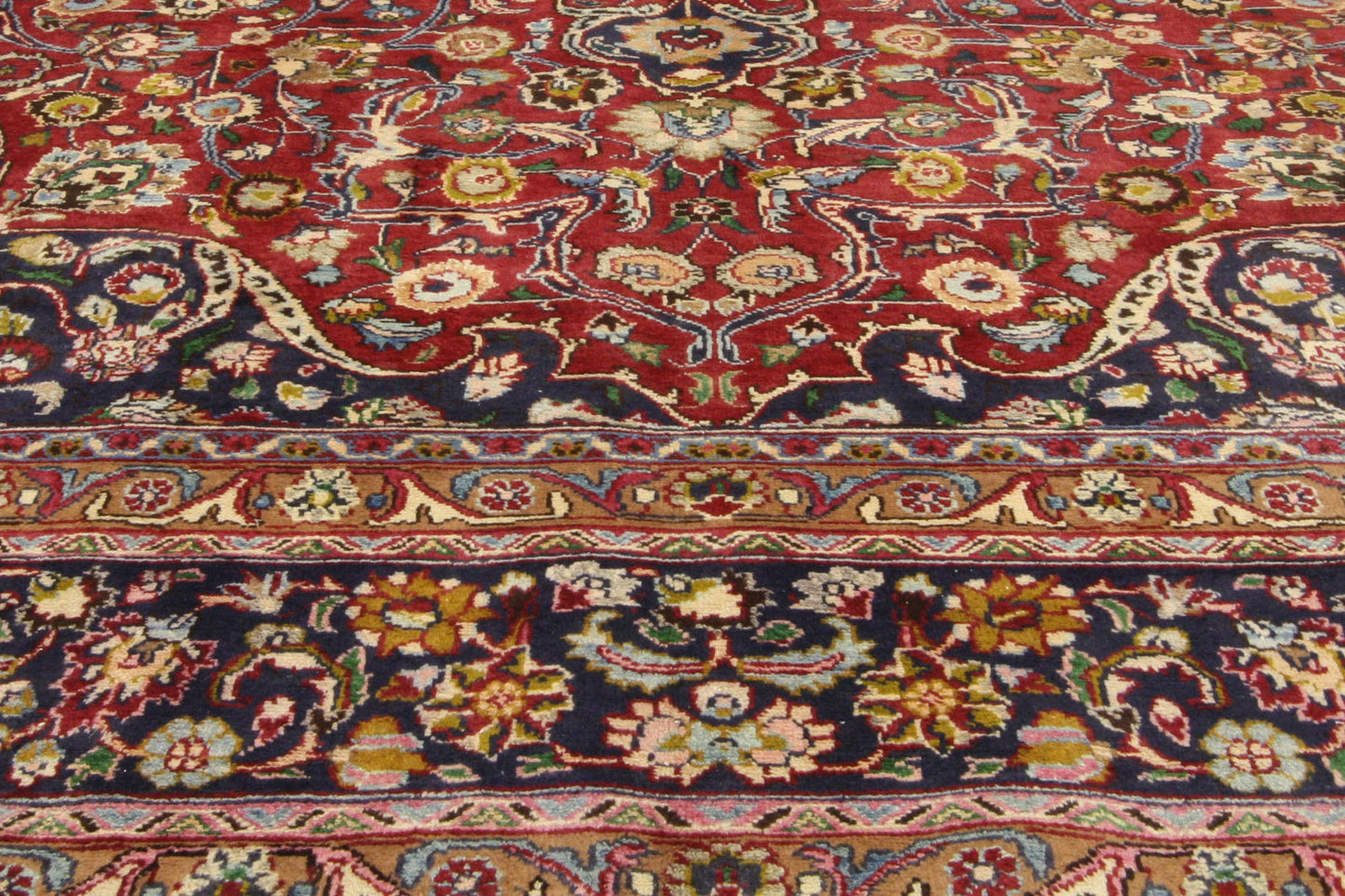 10 x 13 Vintage Red Persian Mashhad Rug 74946