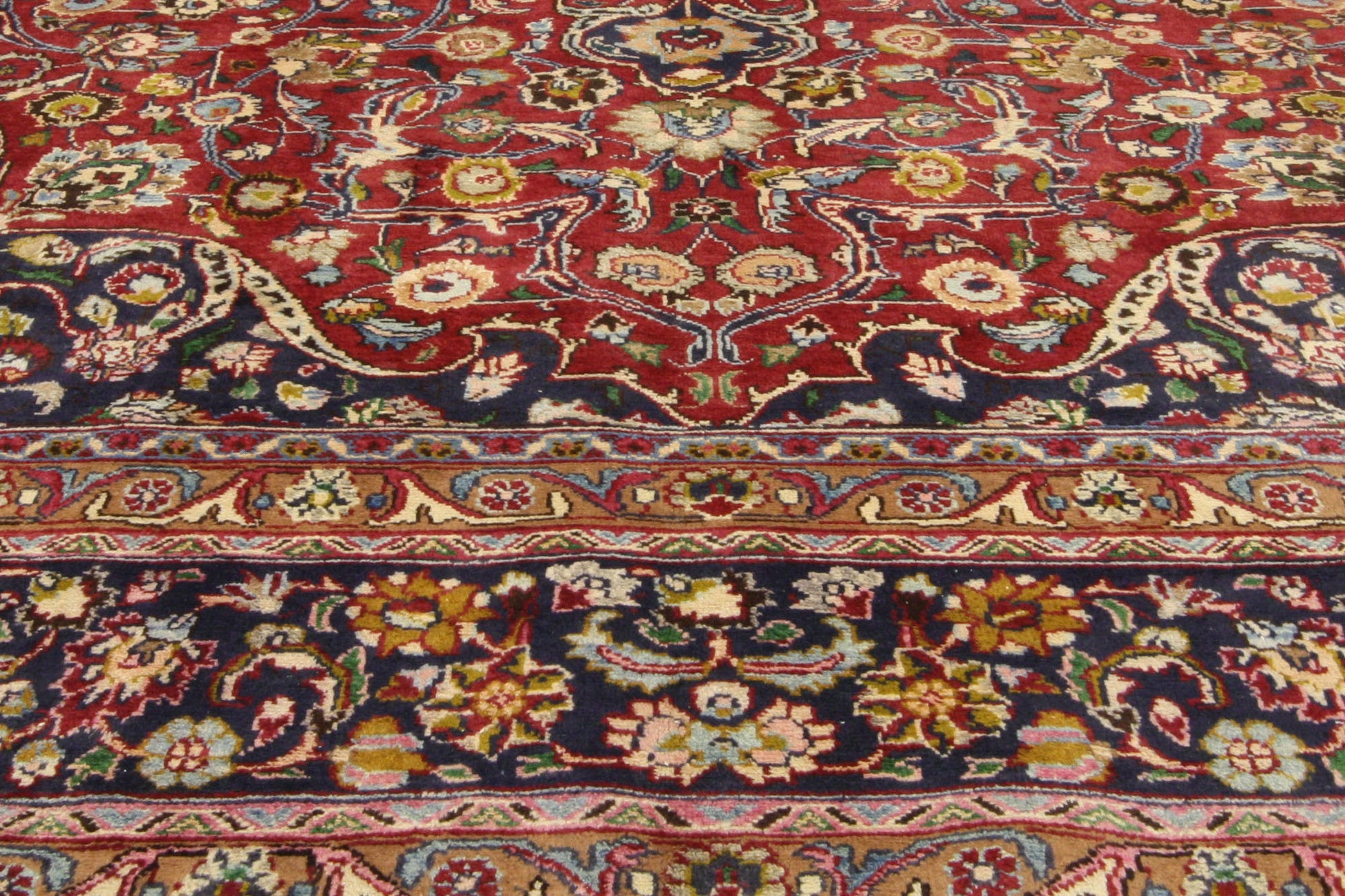 10 x 13 Vintage Red Persian Mashhad Rug 74946