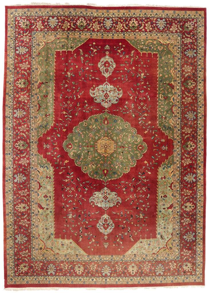 10 x 14 Vintage Indian Agra Rug 78897