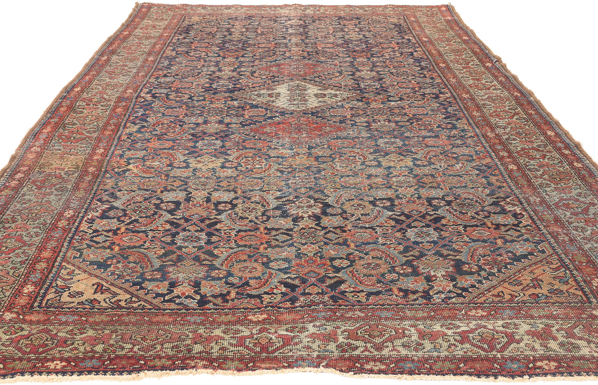 5 x 10 Antique-Worn Persian Farahan Rug 76732