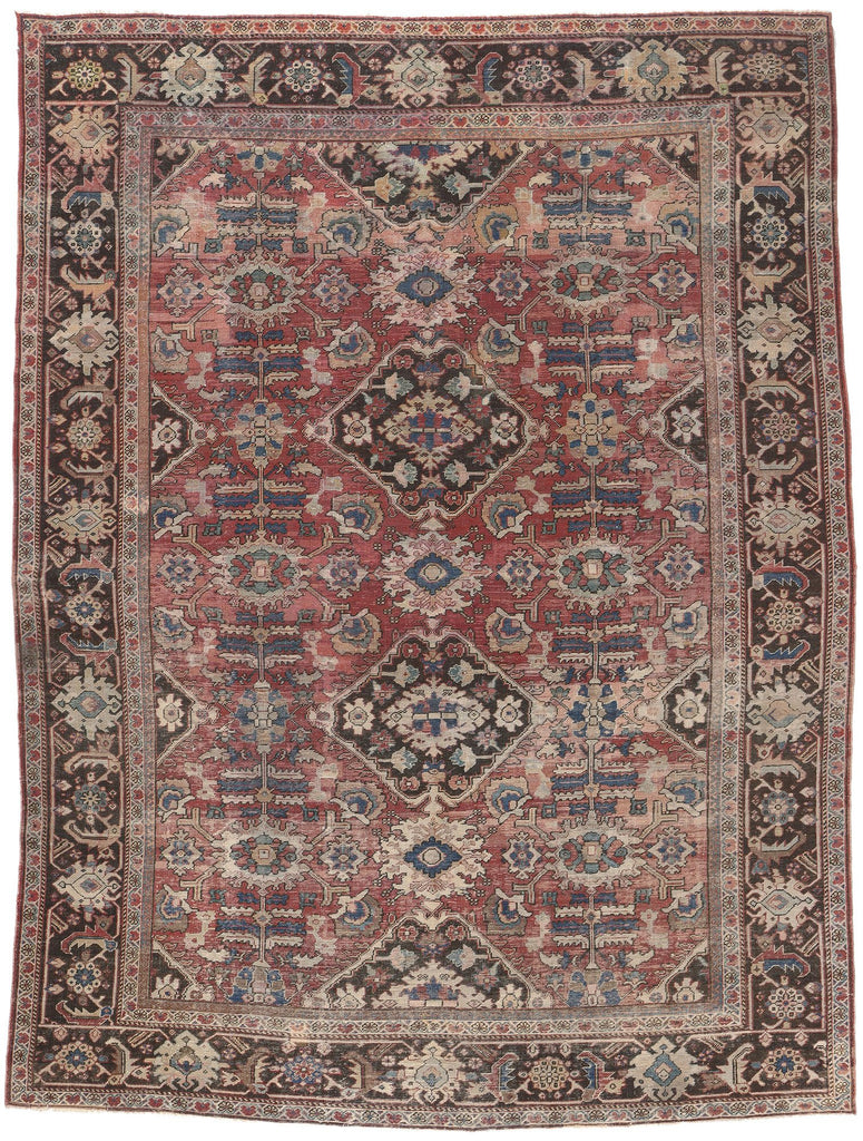 11 x 14 Antique-Worn Persian Mahal Rug 78710