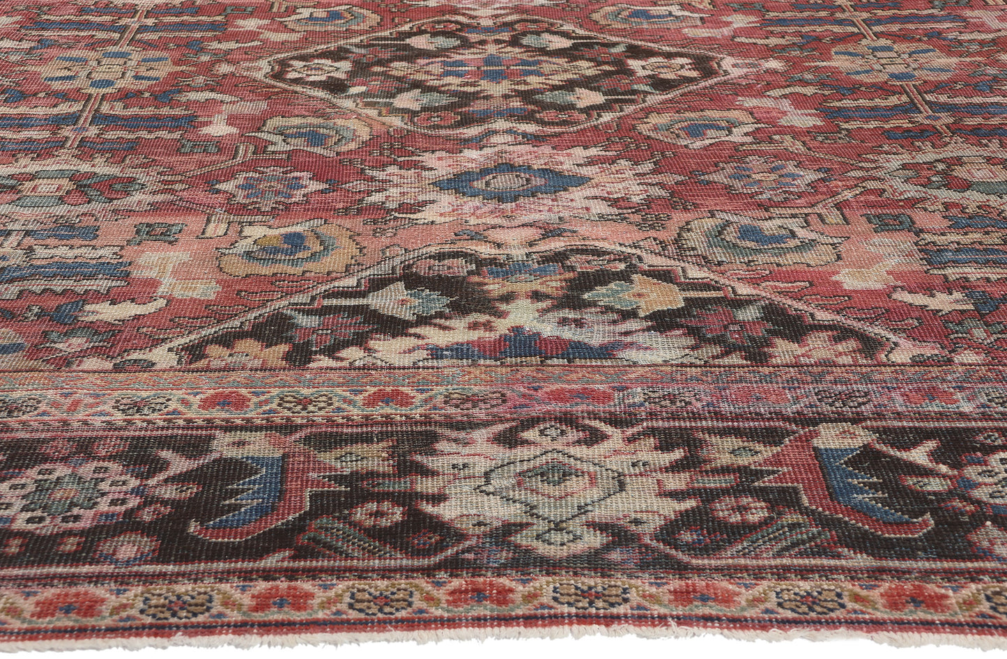 11 x 14 Antique-Worn Persian Mahal Rug 78710