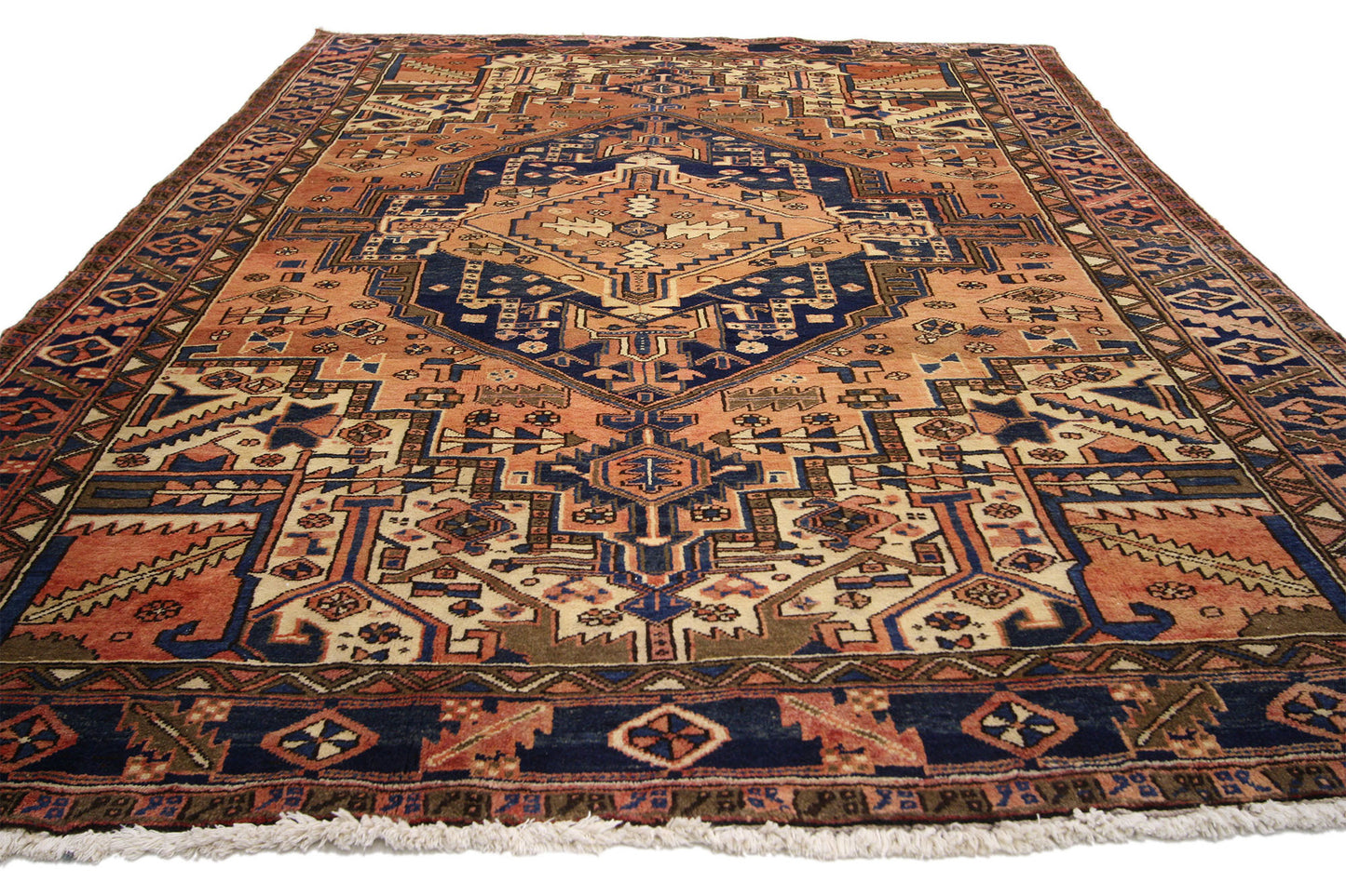 7 x 9 Vintage Persian Heriz Rug 75552