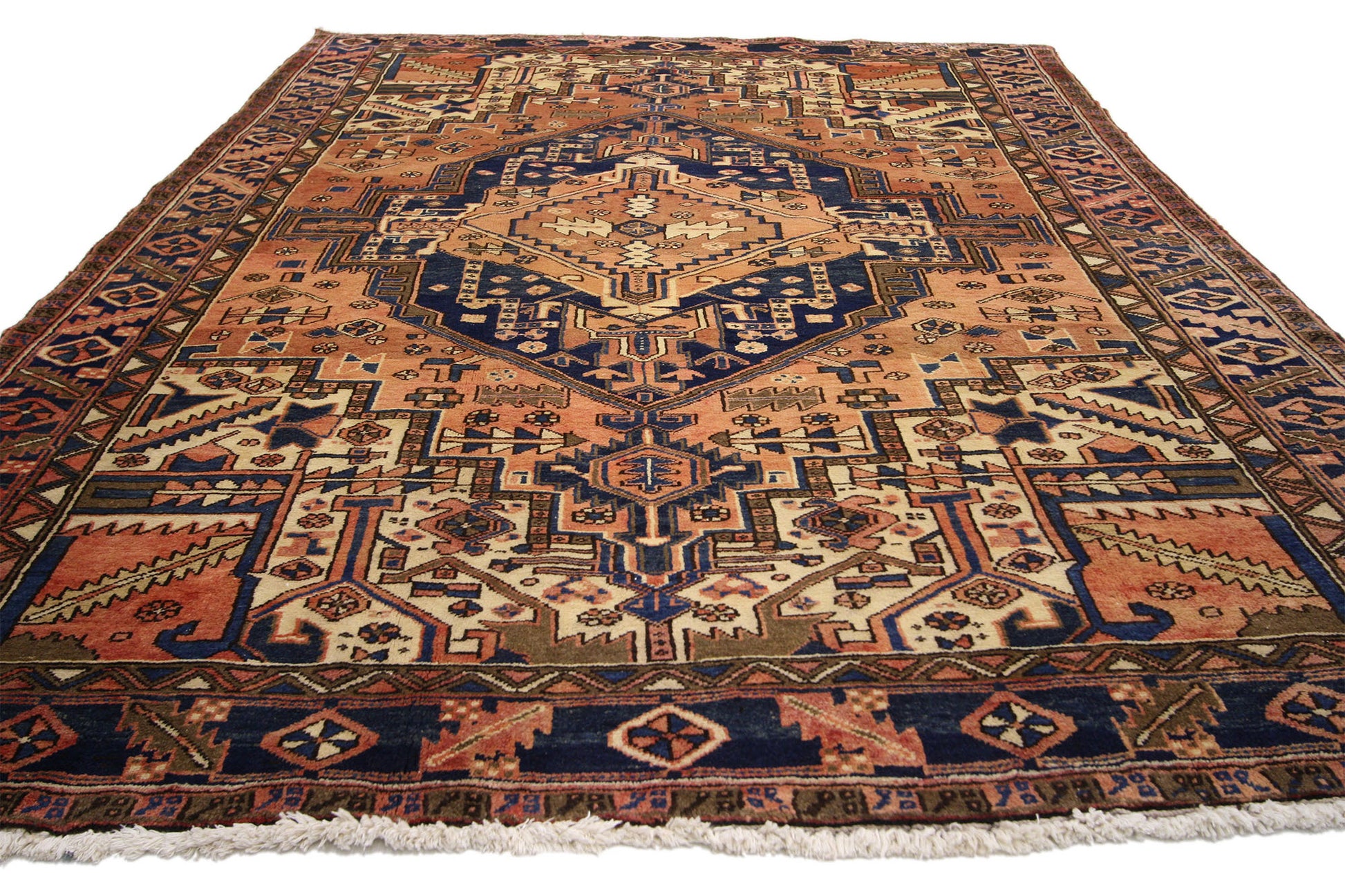 7 x 9 Vintage Persian Heriz Rug 75552
