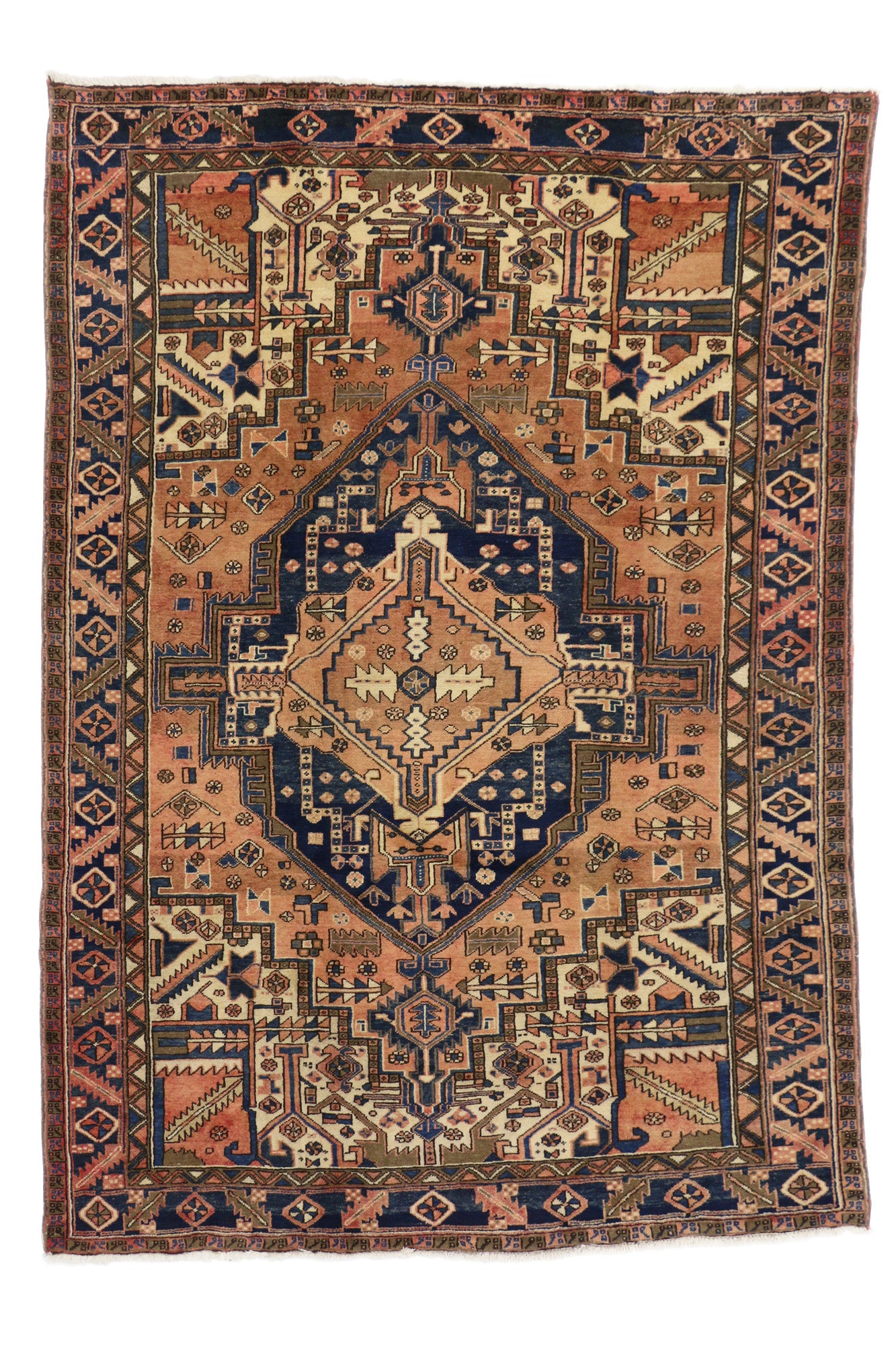 7 x 9 Vintage Persian Heriz Rug 75552