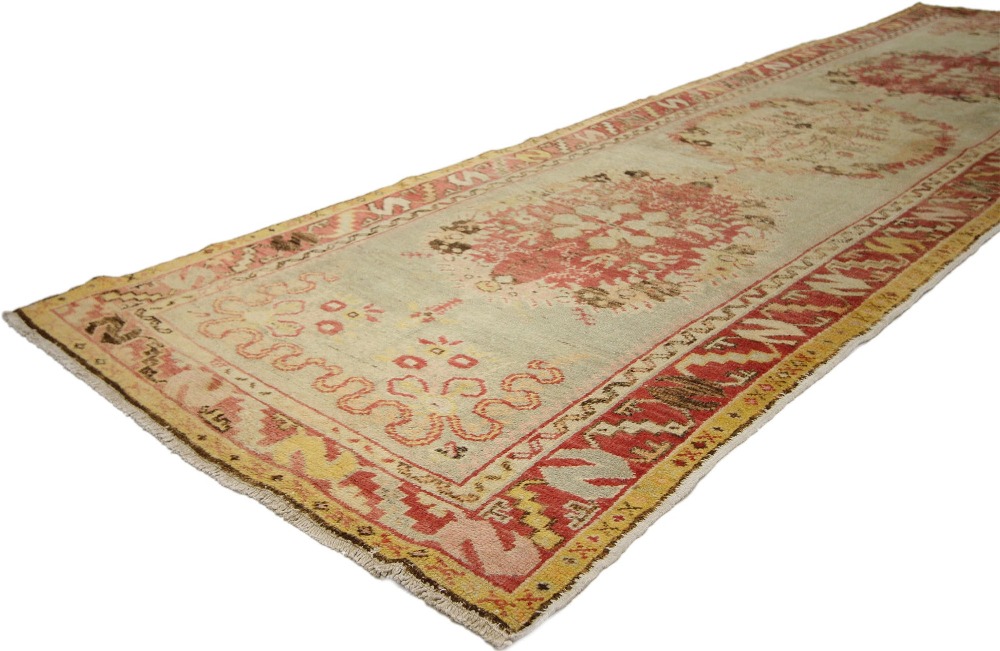 3 x 11 Vintage Turkish Oushak Runner 50361