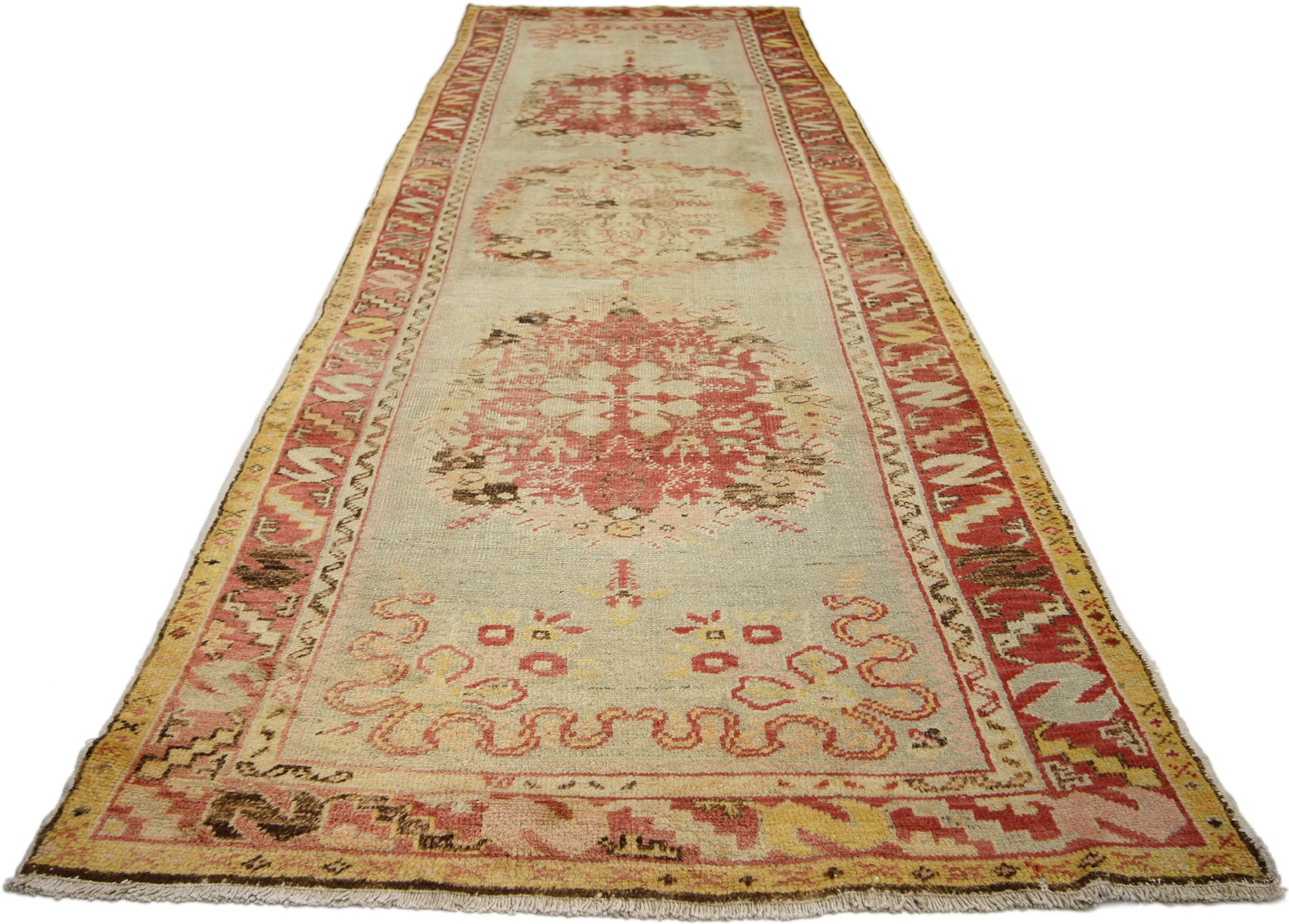 3 x 11 Vintage Turkish Oushak Runner 50361