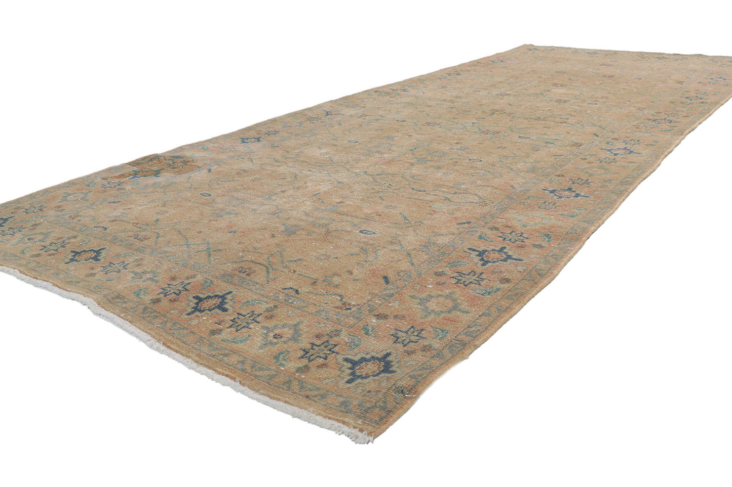 4 x 11 Vintage Persian Tabriz Rug 61012