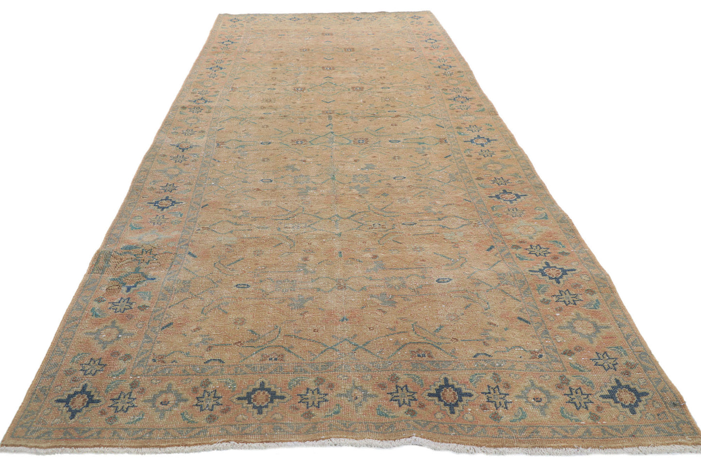 4 x 11 Vintage Persian Tabriz Rug 61012