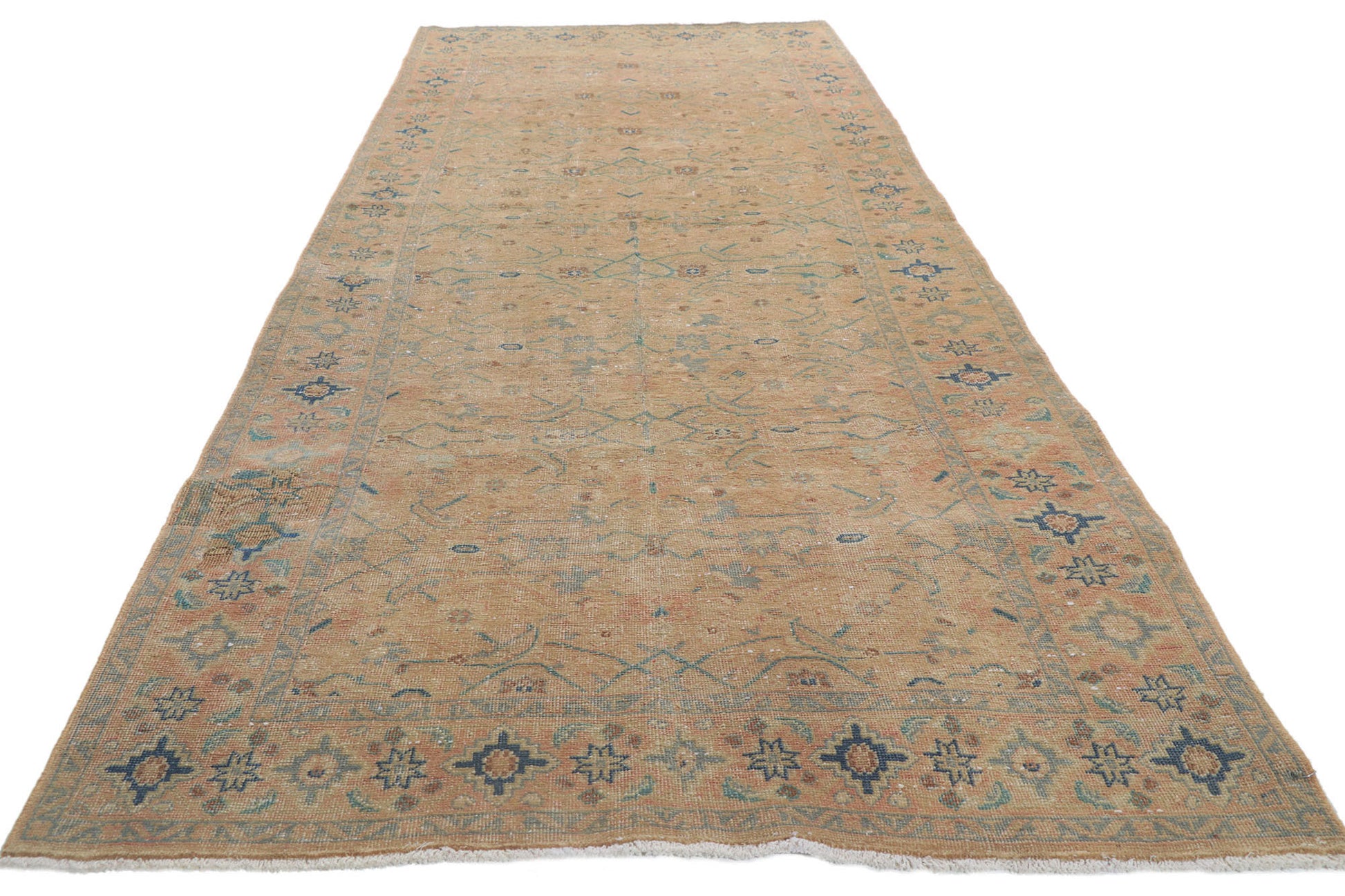 4 x 11 Vintage Persian Tabriz Rug 61012