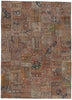 10 x 13 Vintage-Worn Persian Mahal Patchwork Rug 78601