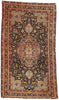 4 x 7 Antique Black Persian Tabriz Hunting Rug 78772