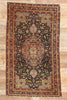 4 x 7 Antique Black Persian Tabriz Hunting Rug 78772