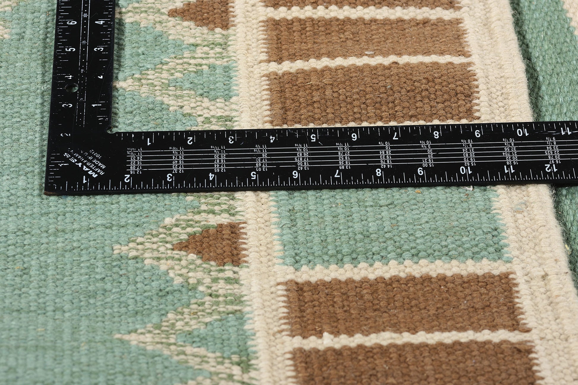 10 x 12 Scandinavian Modern Green Swedish Inspired Kilim Rug 31115