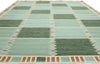 10 x 14 Scandinavian Modern Green Swedish Inspired Kilim Rug 31113