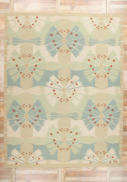 10 x 13 Scandinavian Modern Swedish Inspired Kilim Rug 31103