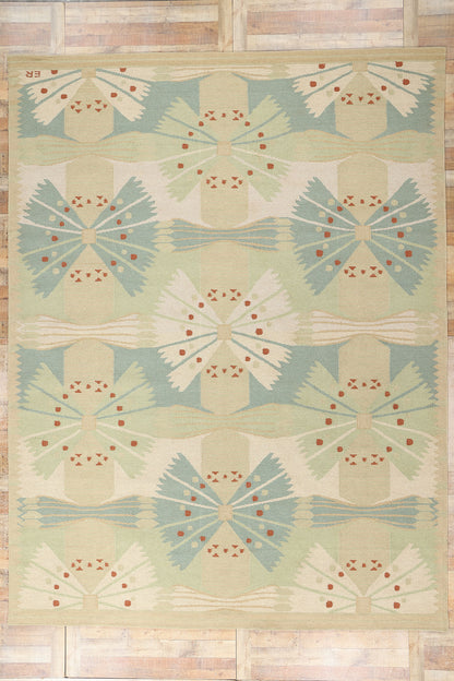 10 x 14 Scandinavian Modern Swedish Inspired Kilim Rug 31148