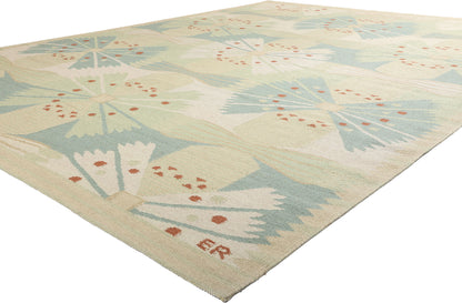 10 x 14 Scandinavian Modern Swedish Inspired Kilim Rug 31316