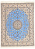 5 x 7 Signed Habibian Blue Persian Nain Rug 78774