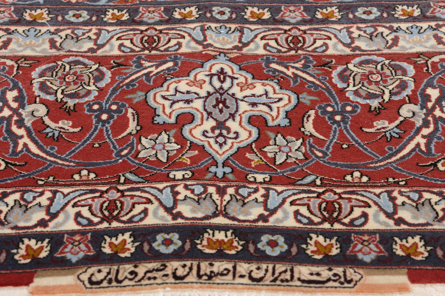 7 x 10 Vintage Ivory Persian Isfahan Rug 78780