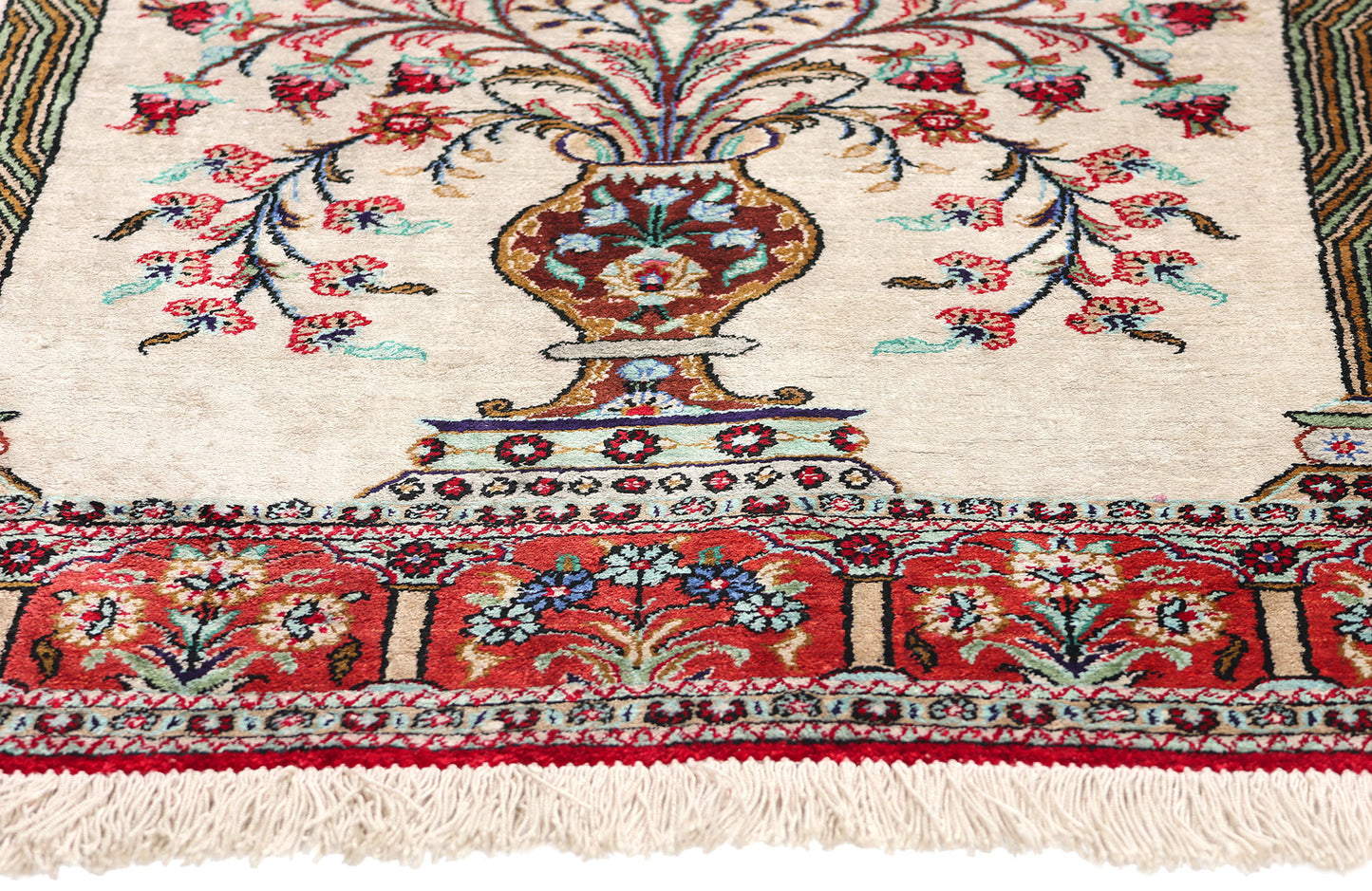 3 x 5 Vintage Persian Silk Qum Prayer Rug 78782