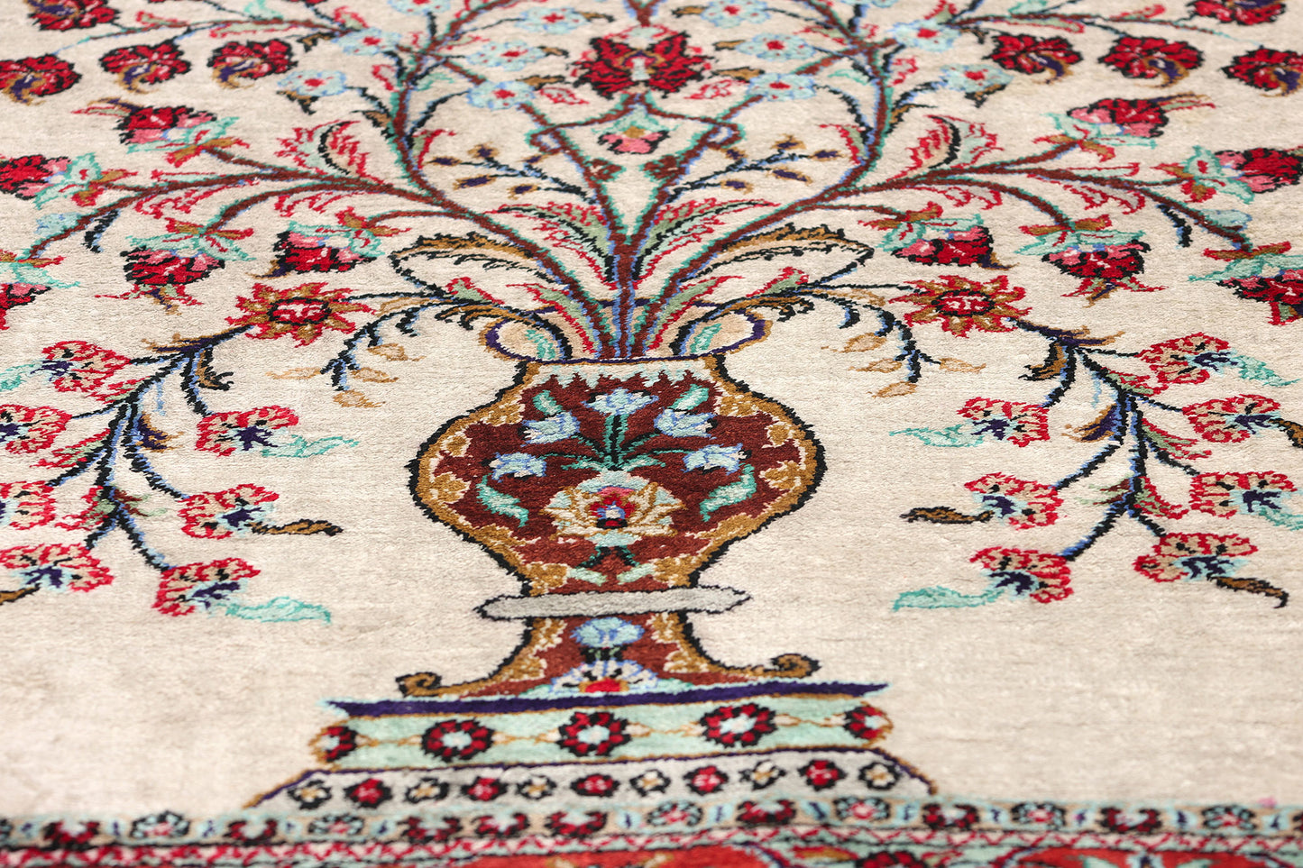 3 x 5 Vintage Persian Silk Qum Prayer Rug 78782