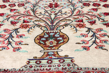 3 x 5 Vintage Persian Silk Qum Prayer Rug 78782
