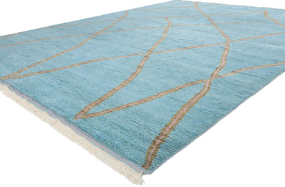 9 x 12 Azure Elegance Abstract Moroccan Rug 31261