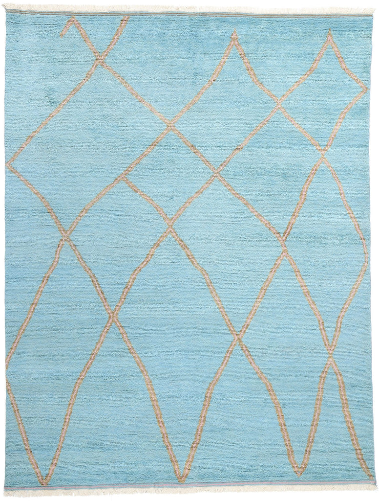 9 x 12 Azure Elegance Abstract Moroccan Rug 31261