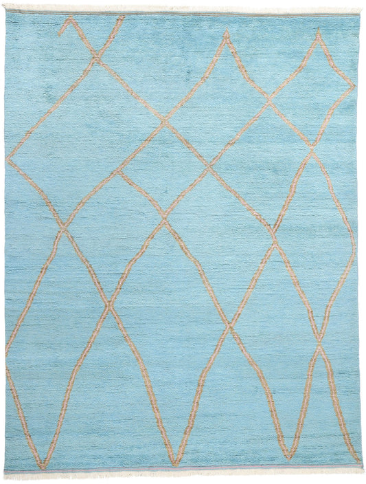 9 x 12 Azure Elegance Abstract Moroccan Rug 31261