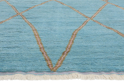 9 x 12 Azure Elegance Abstract Moroccan Rug 31261