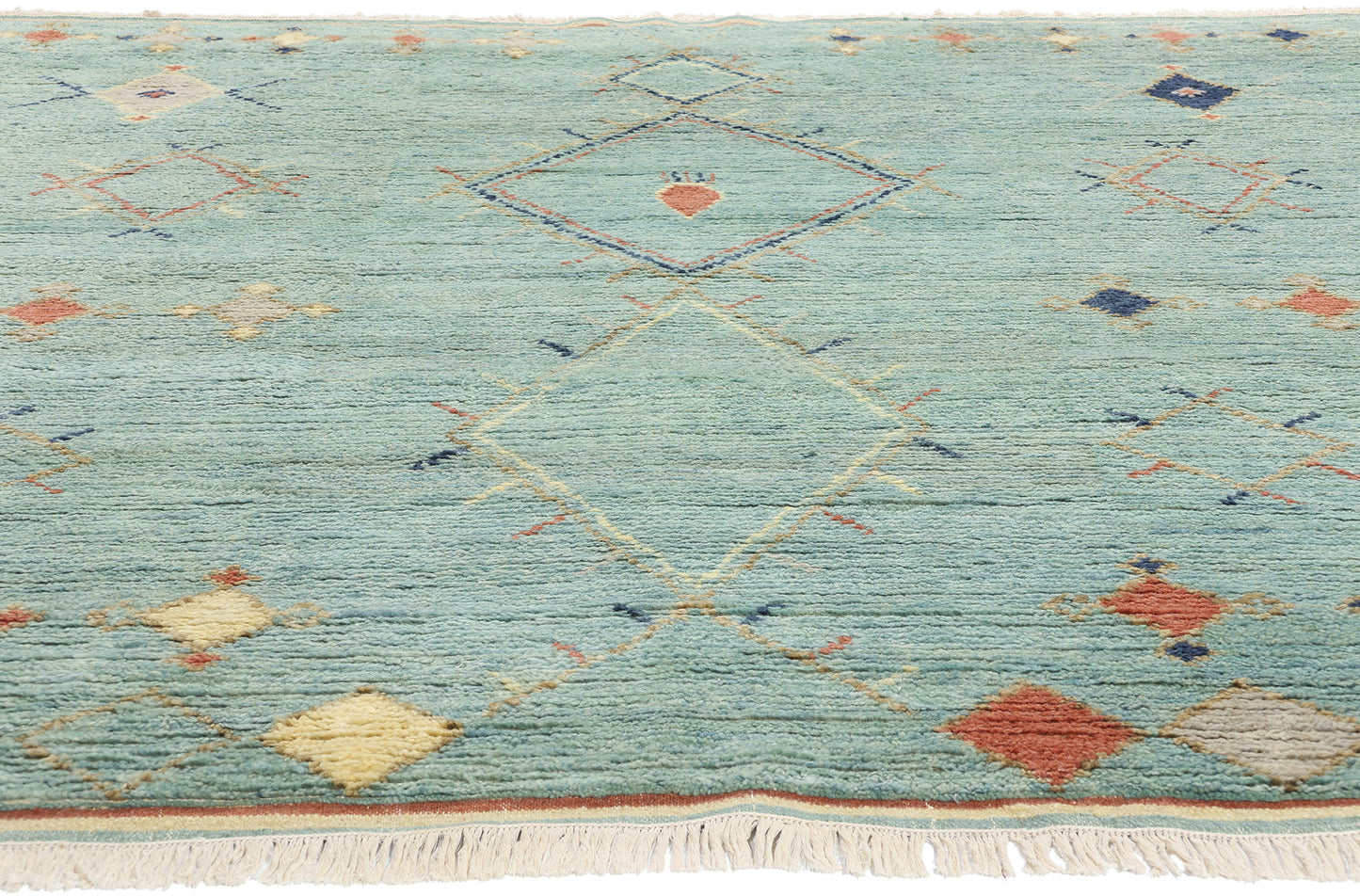 9 x 8 Modern Sky Blue Tribal Moroccan Rug 31220