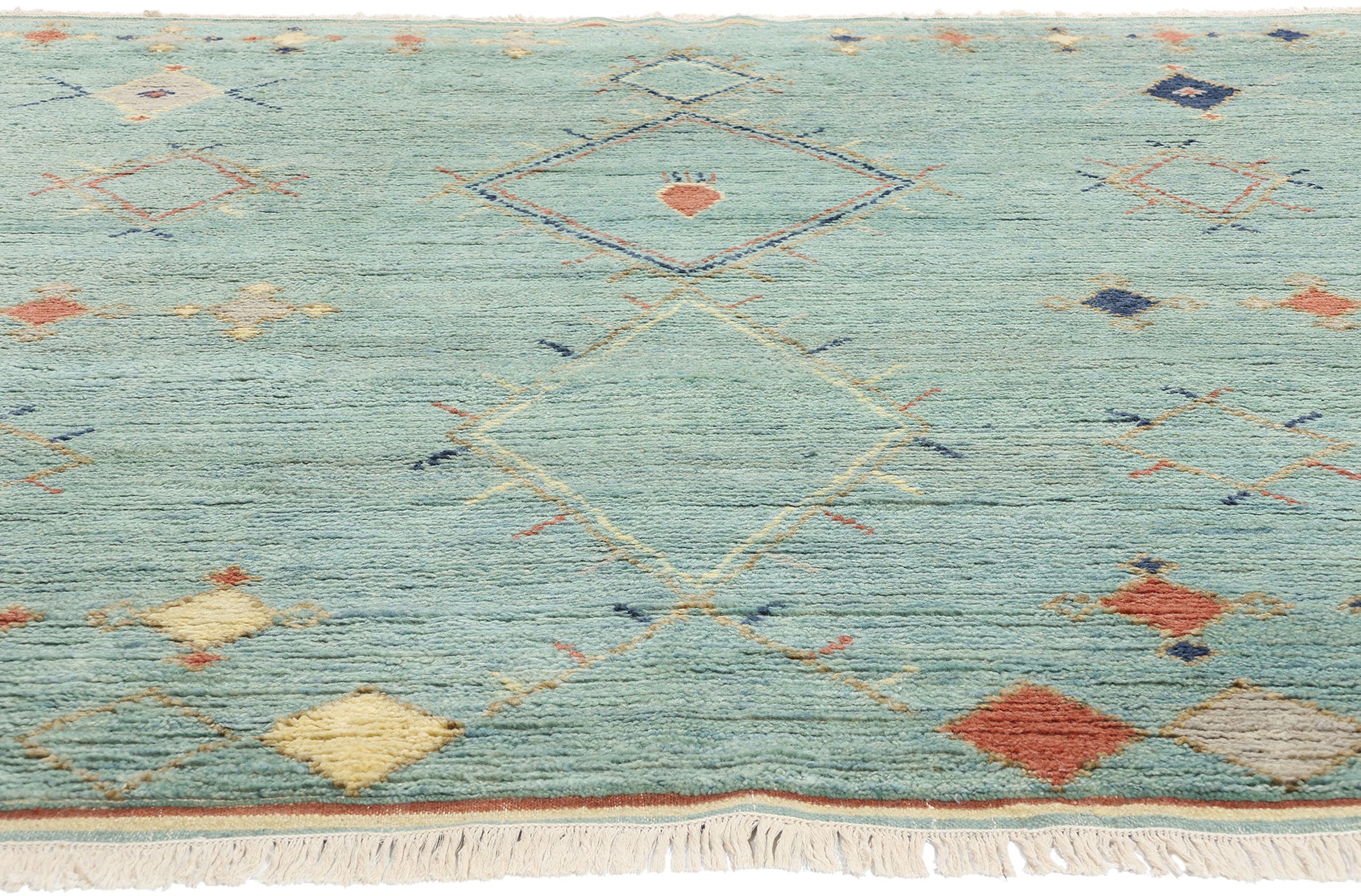 9 x 8 Modern Sky Blue Tribal Moroccan Rug 31220