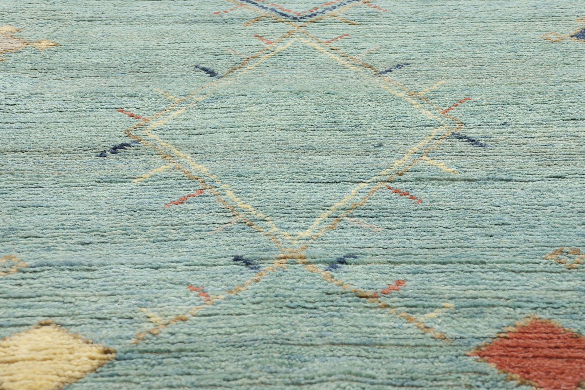 9 x 8 Modern Sky Blue Tribal Moroccan Rug 31220