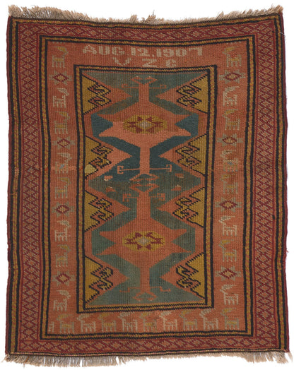 2 x 3 Antique Turkish Oushak Rug 78698���