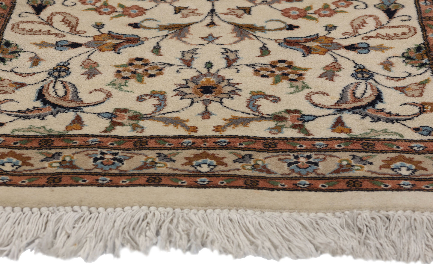 2 x 3 Vintage Beige Indian Kashan Rug 78696