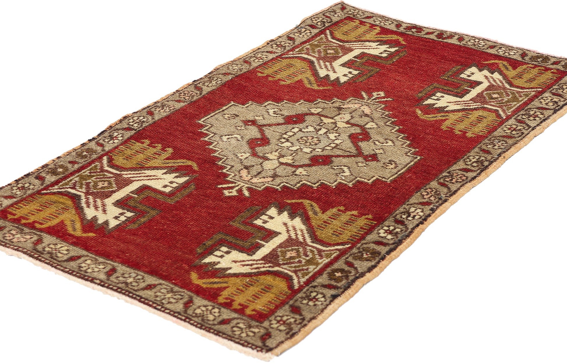 2 x 3 Vintage Turkish Yastik Rug 50553