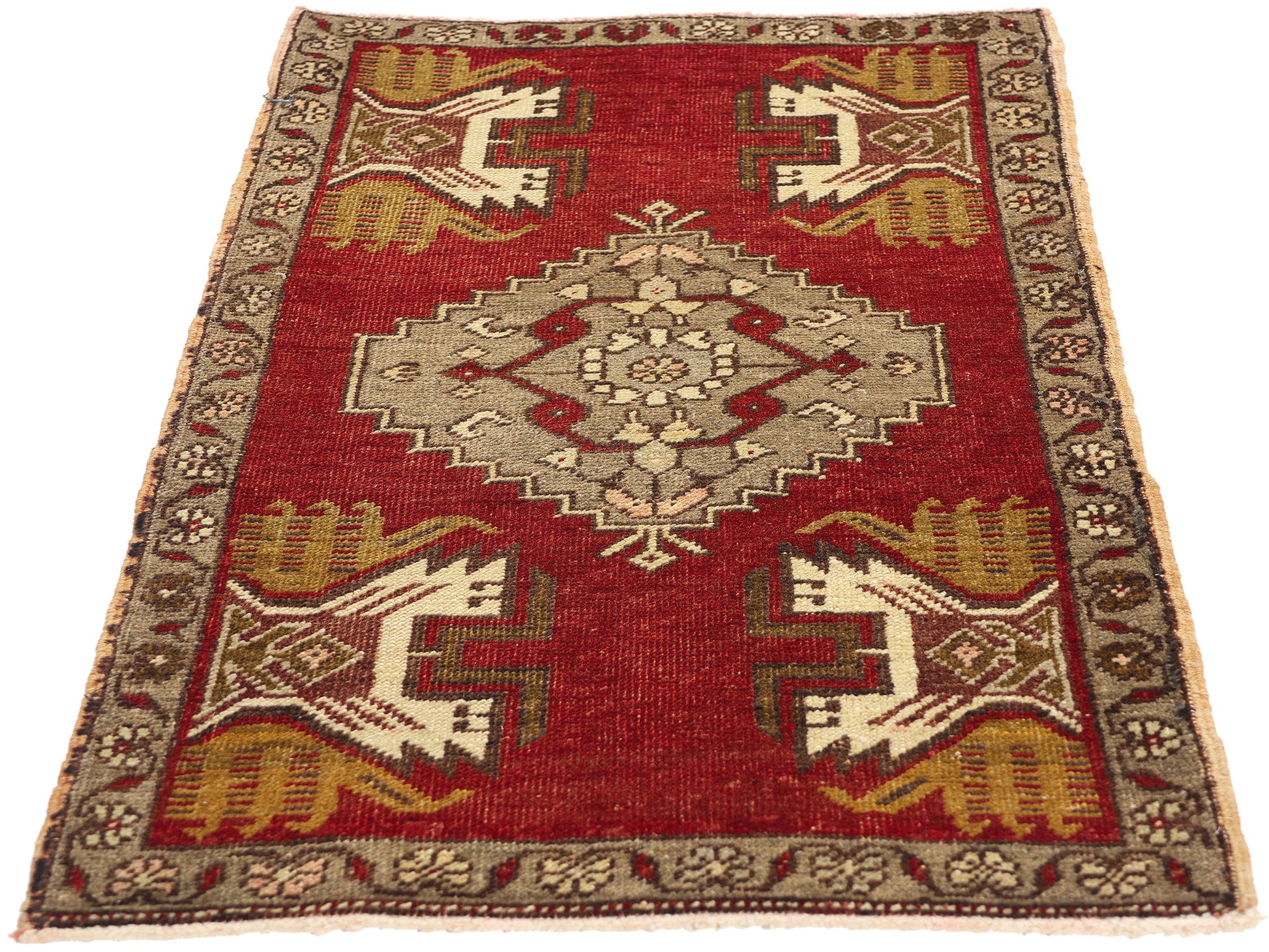 2 x 3 Vintage Turkish Yastik Rug 50553